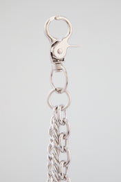 Chrome Silver Skull Crystal Wallet Chain