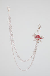 Chrome Silver Skull Crystal Wallet Chain