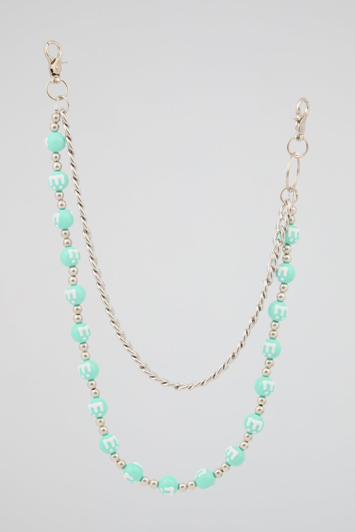 Green Drip Bead Wallet Chain