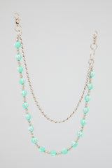 Green Drip Bead Wallet Chain