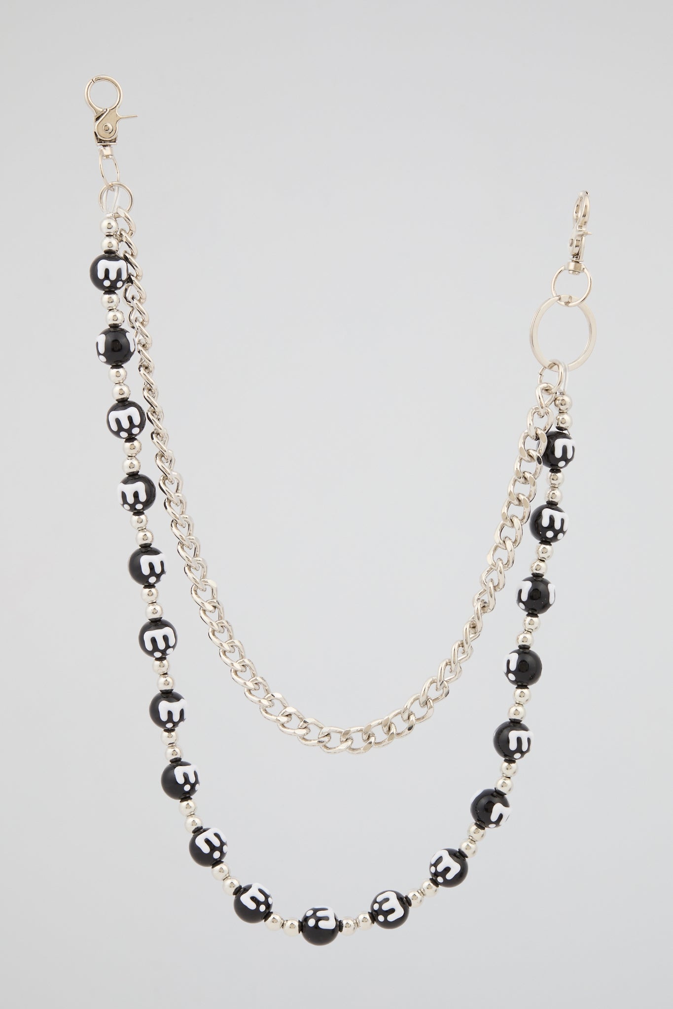 Black Drip Bead Wallet Chain
