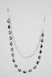 Black Drip Bead Wallet Chain