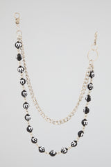 Black Drip Bead Wallet Chain