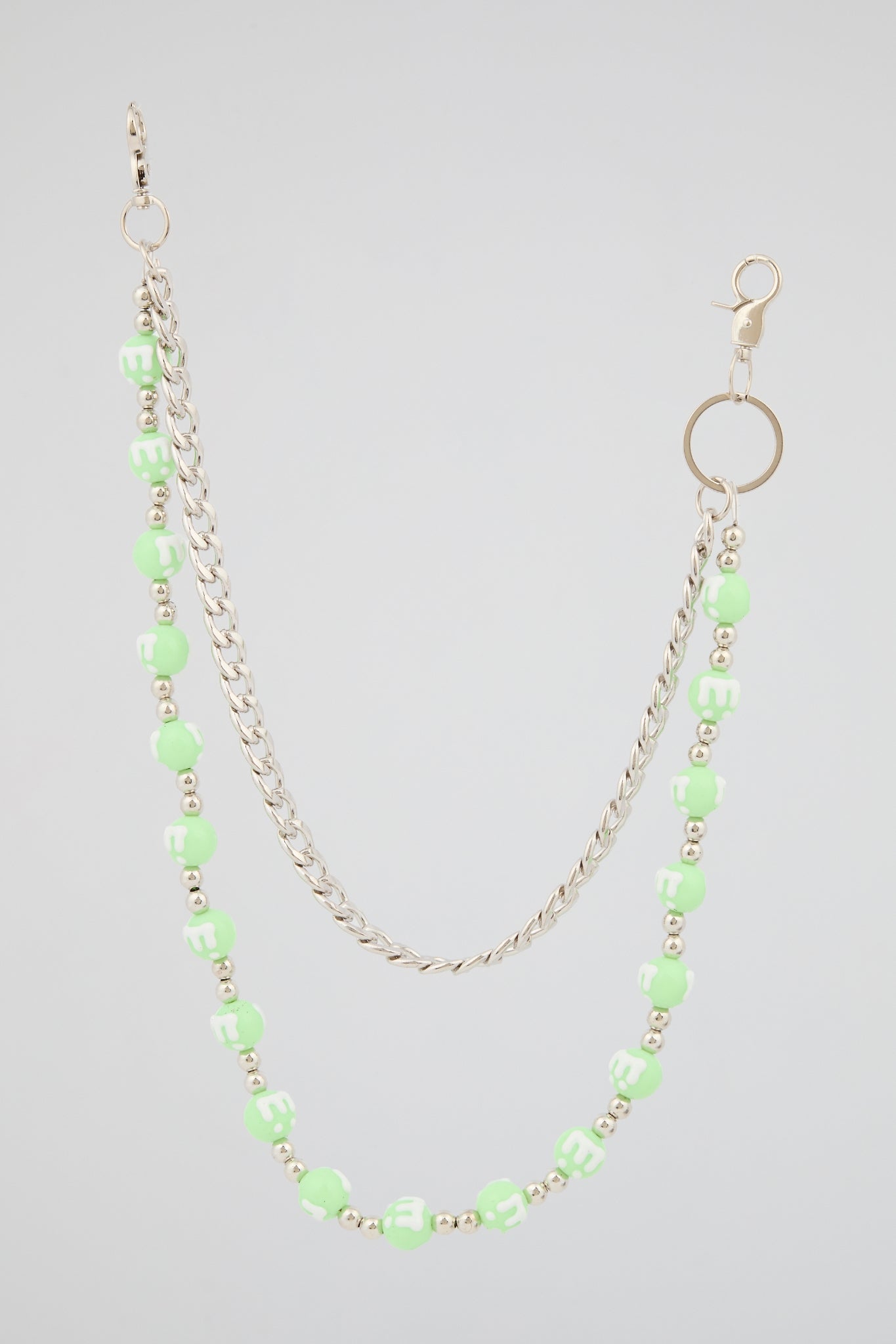 Green Beaded Wallet Chain