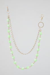 Green Beaded Wallet Chain