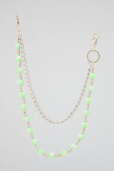Green Beaded Wallet Chain