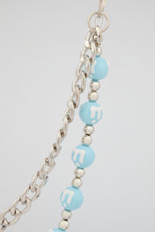 Blue Beaded Wallet Chain