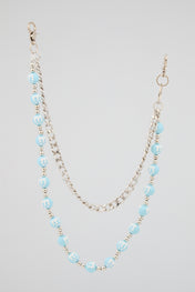 Blue Beaded Wallet Chain
