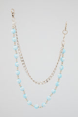 Blue Beaded Wallet Chain