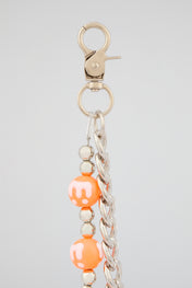 Orange Beaded Wallet Chain