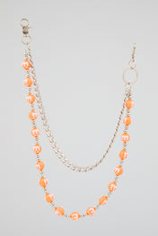 Orange Beaded Wallet Chain