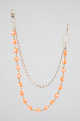 Orange Beaded Wallet Chain