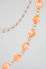 Orange Beaded Wallet Chain