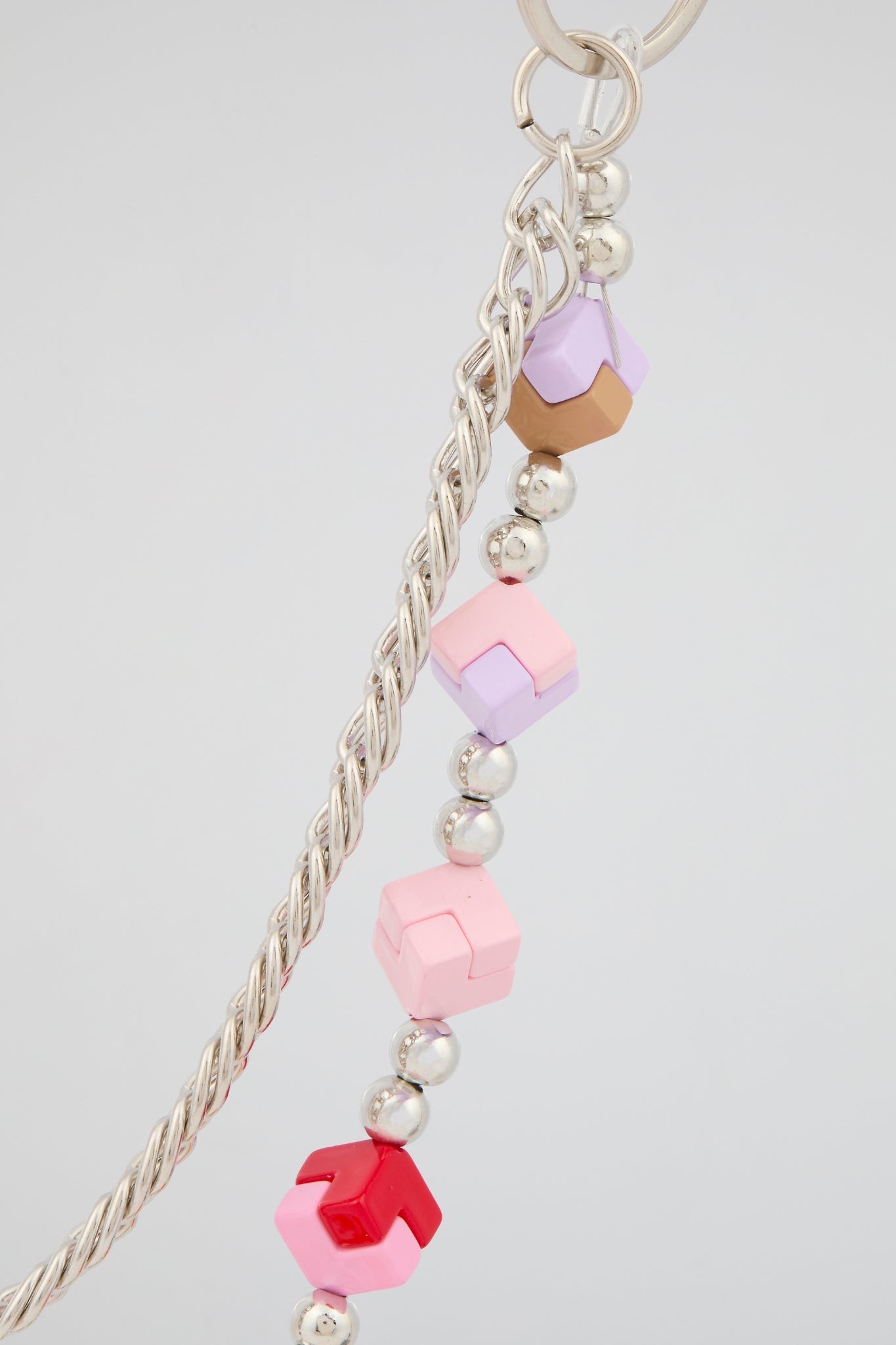 Multicolour Cube Bead Wallet Chain