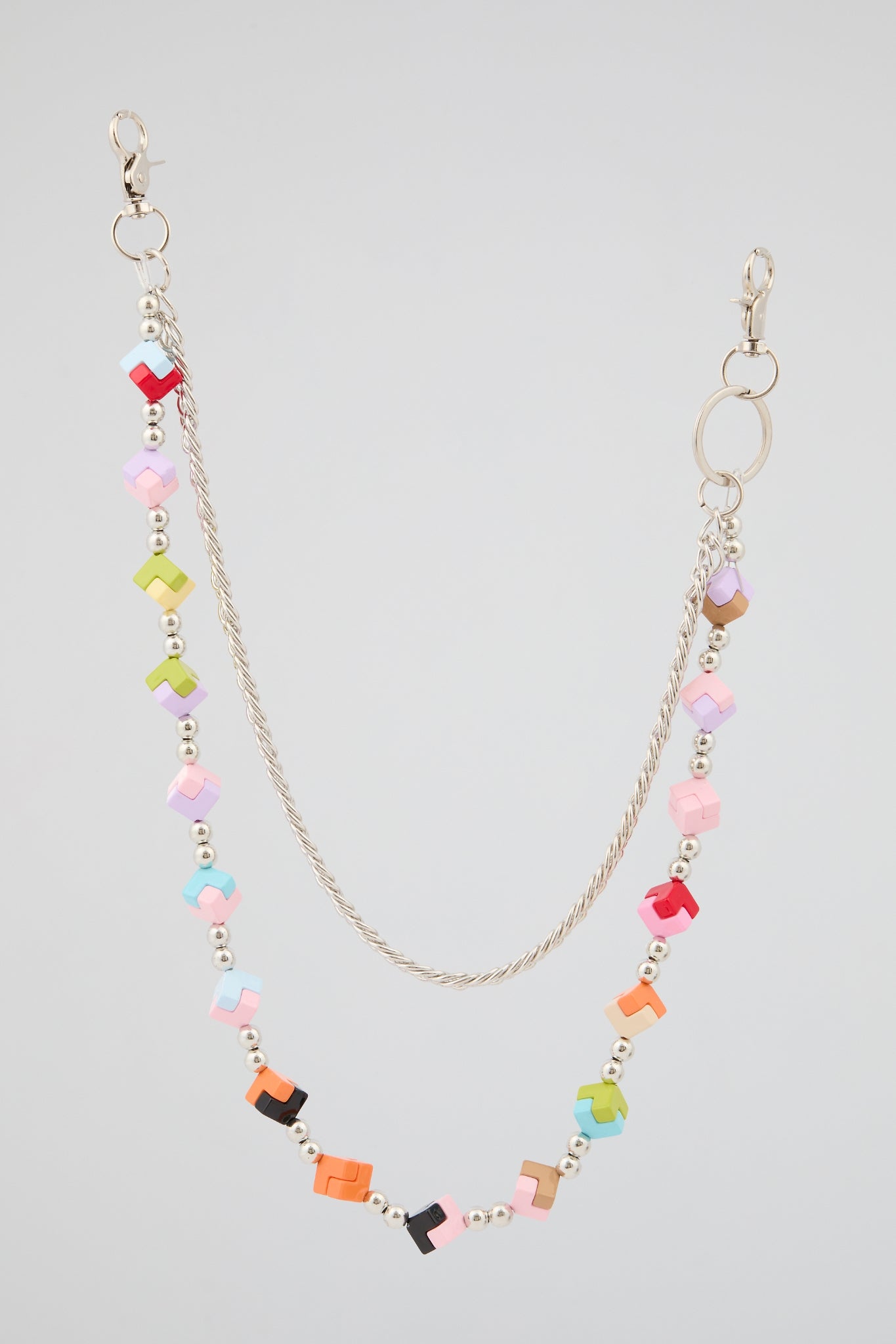 Multicolour Cube Bead Wallet Chain