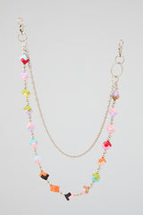 Multicolour Cube Bead Wallet Chain