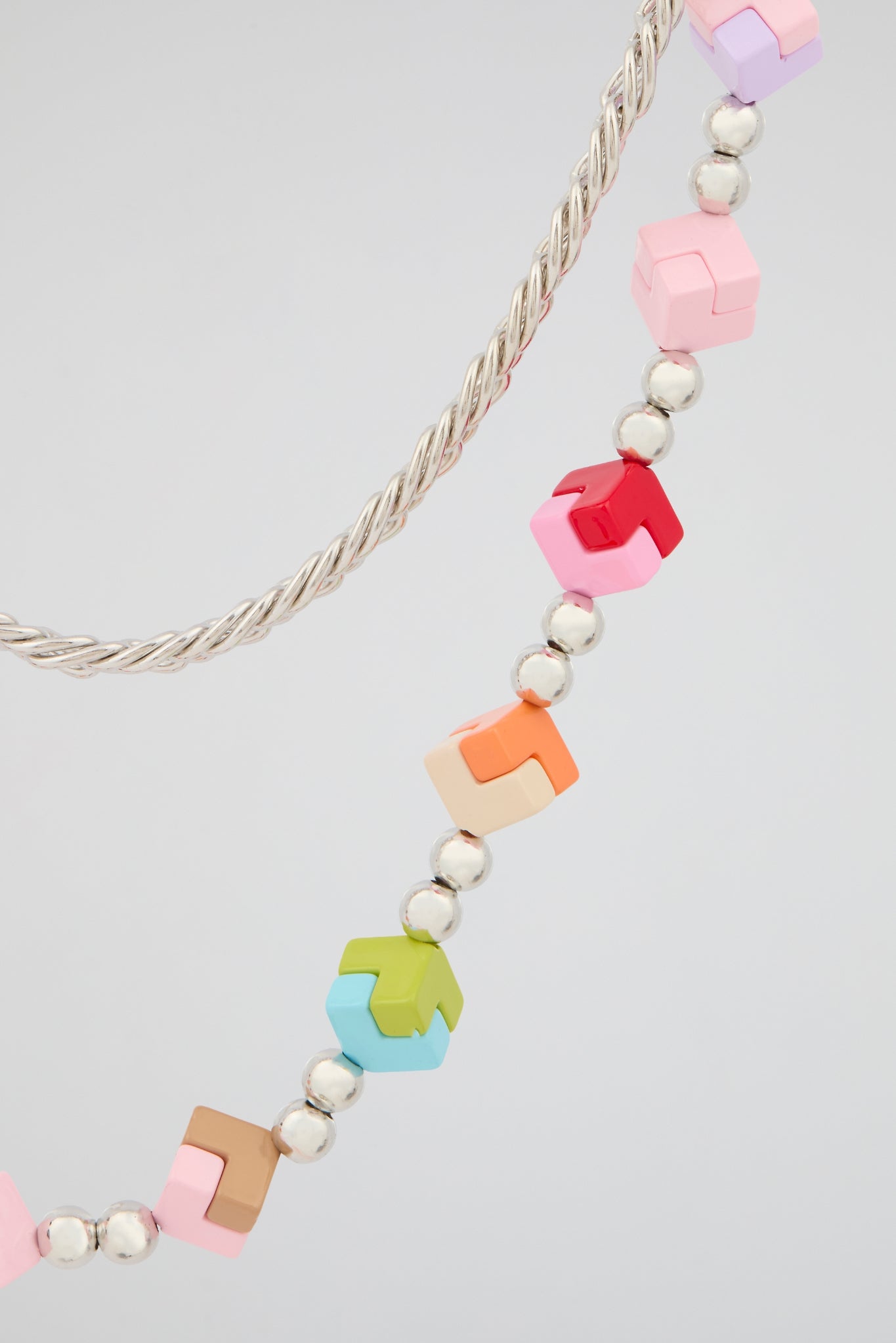 Multicolour Cube Bead Wallet Chain