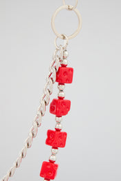 Red Beaded Wallet Chain