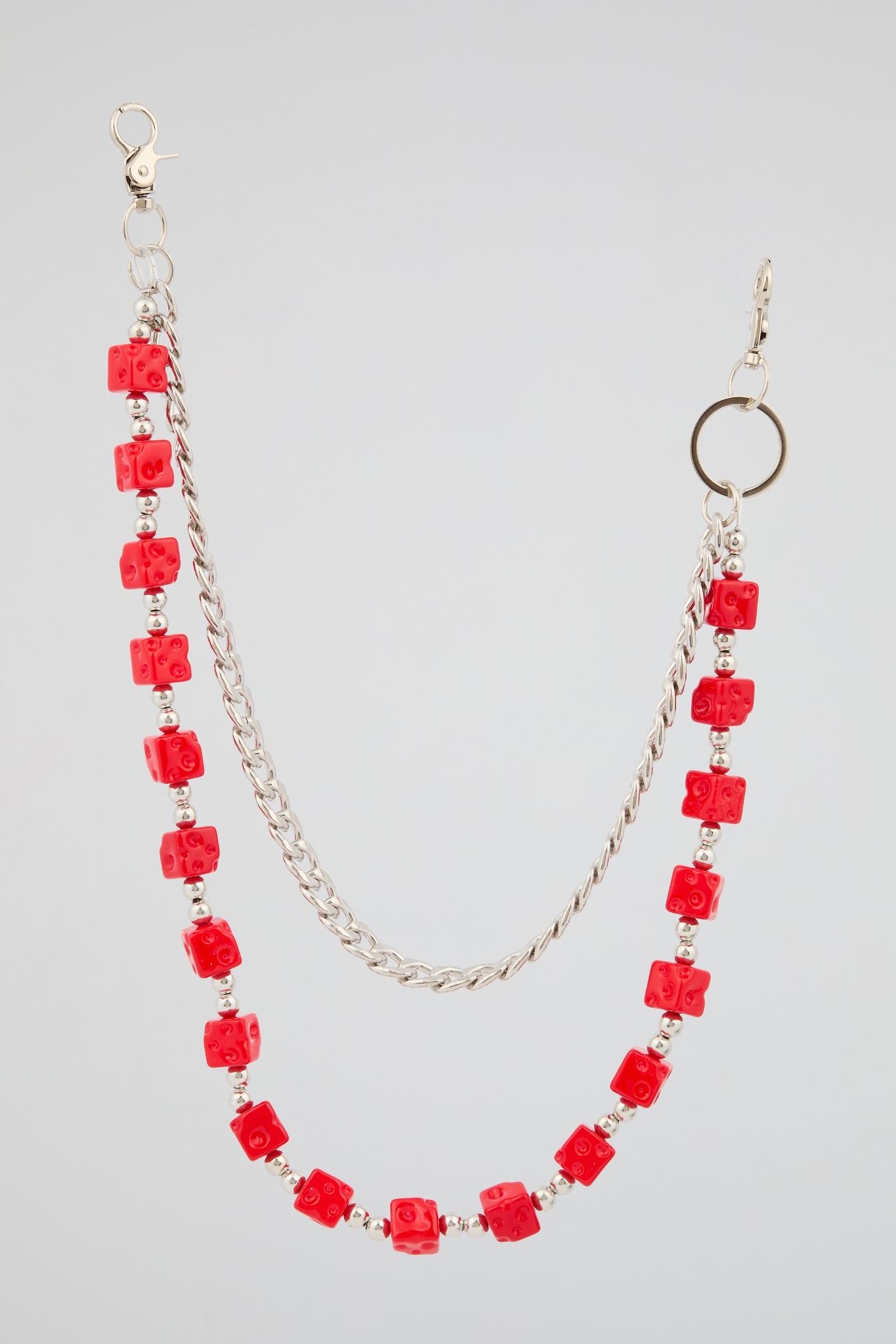 Red Beaded Wallet Chain