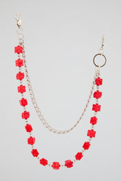 Red Beaded Wallet Chain