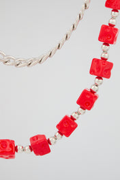 Red Beaded Wallet Chain