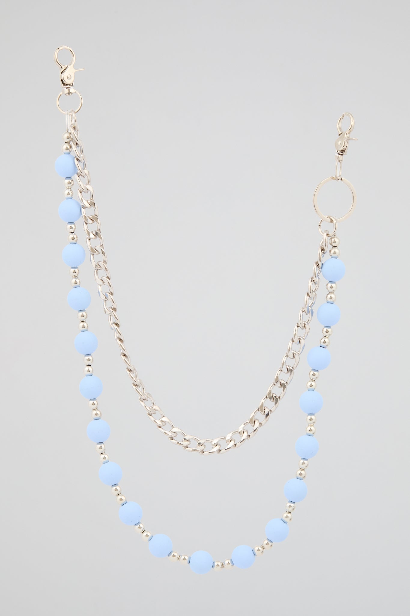 Sky Blue Beaded Wallet Chain