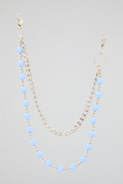 Sky Blue Beaded Wallet Chain