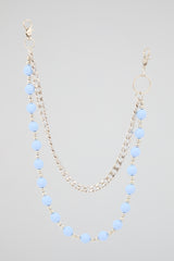 Sky Blue Beaded Wallet Chain