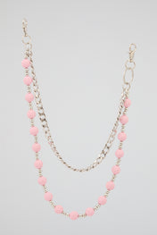 Pink Beaded Wallet Chain