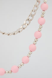Pink Beaded Wallet Chain