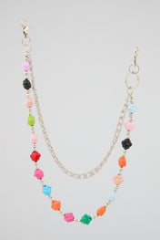 Multicolour Flower Bead Wallet Chain