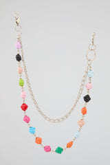 Multicolour Flower Bead Wallet Chain