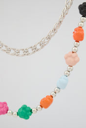 Multicolour Flower Bead Wallet Chain