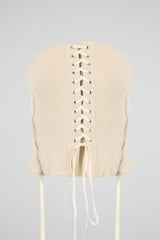 Zip Panel Lace-Up Corset Top
