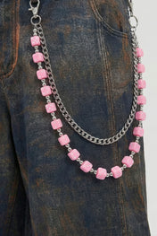 Pink Dice Chain Wallet Accessory