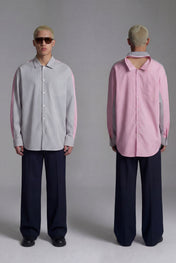 Layered Stripe Double-Overshirt